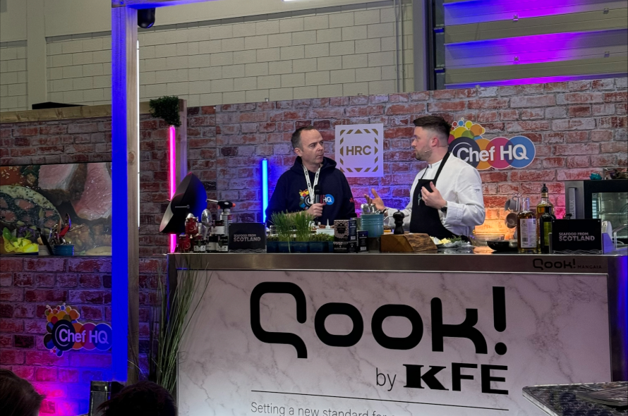 Orry Shand’s Live Cooking Demo at HRC 2025 – National Chef of the Year 2025 showcases his award-winning Scottish lamb dish with wild garlic and swede, demonstrating the skills that set him apart.