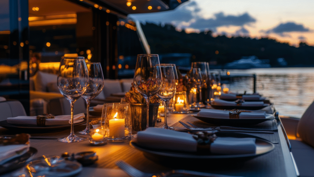 Lake District Boat Club lit up for Christmas evening celebration